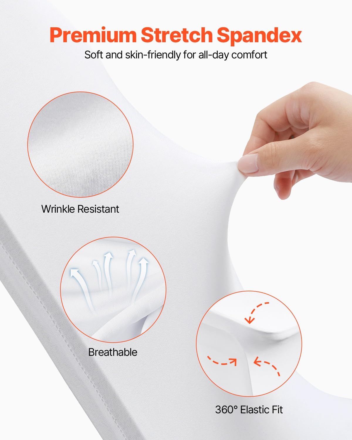 30 PCS White Folding Chair Covers