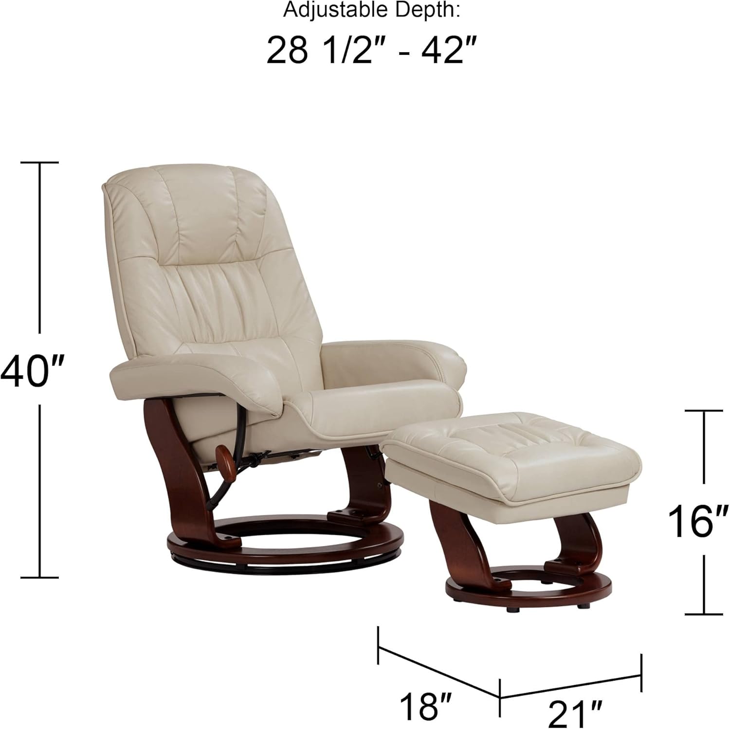 Leather Recliner with Ottoman Chair