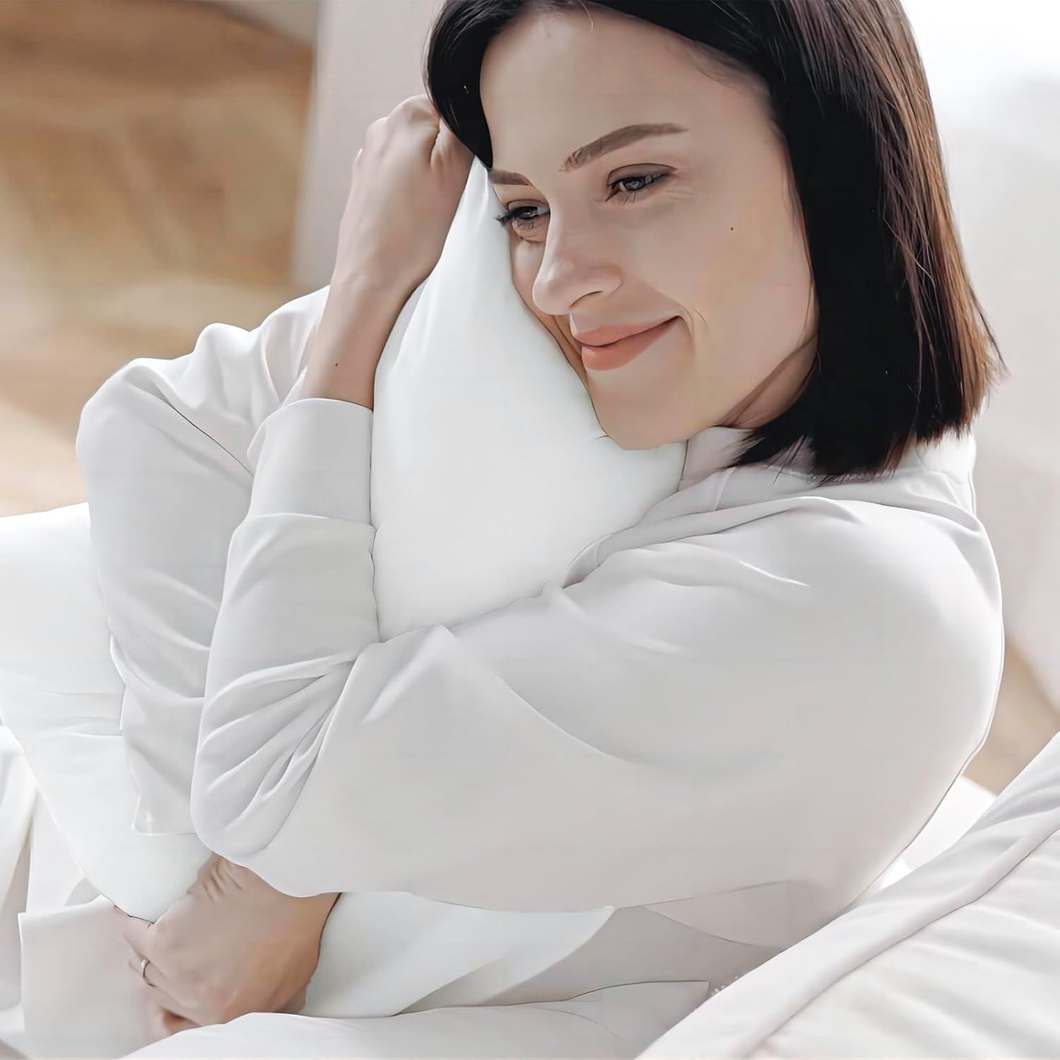 Phantoscope Pillow Inserts, Hypoallergenic 100% Virgin Fiber Square Form Microfiber Throw Pillow Inserts, Couch Bed Pillows 45x45 cm, 18x18 Inch (Pack of 4)