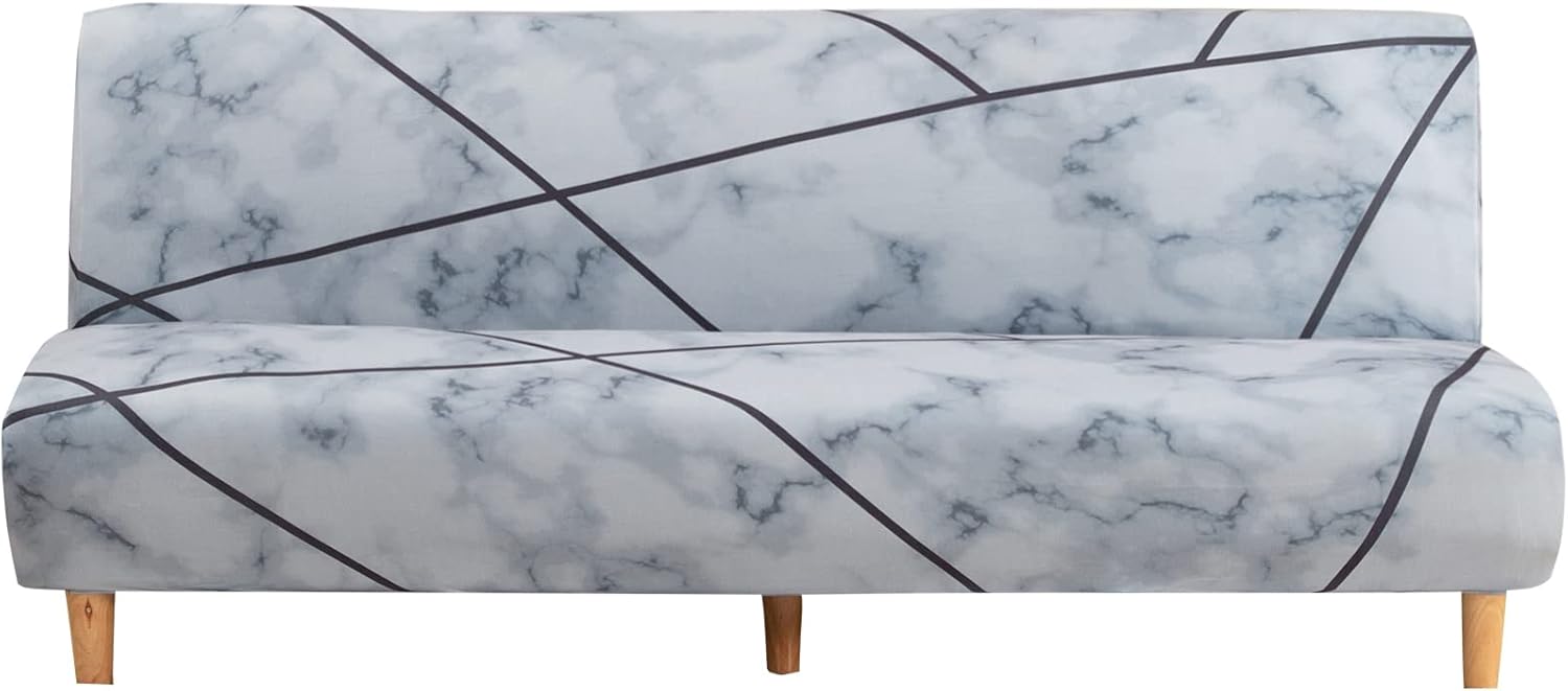 Linen Blue Armless Sofa Bed Cover