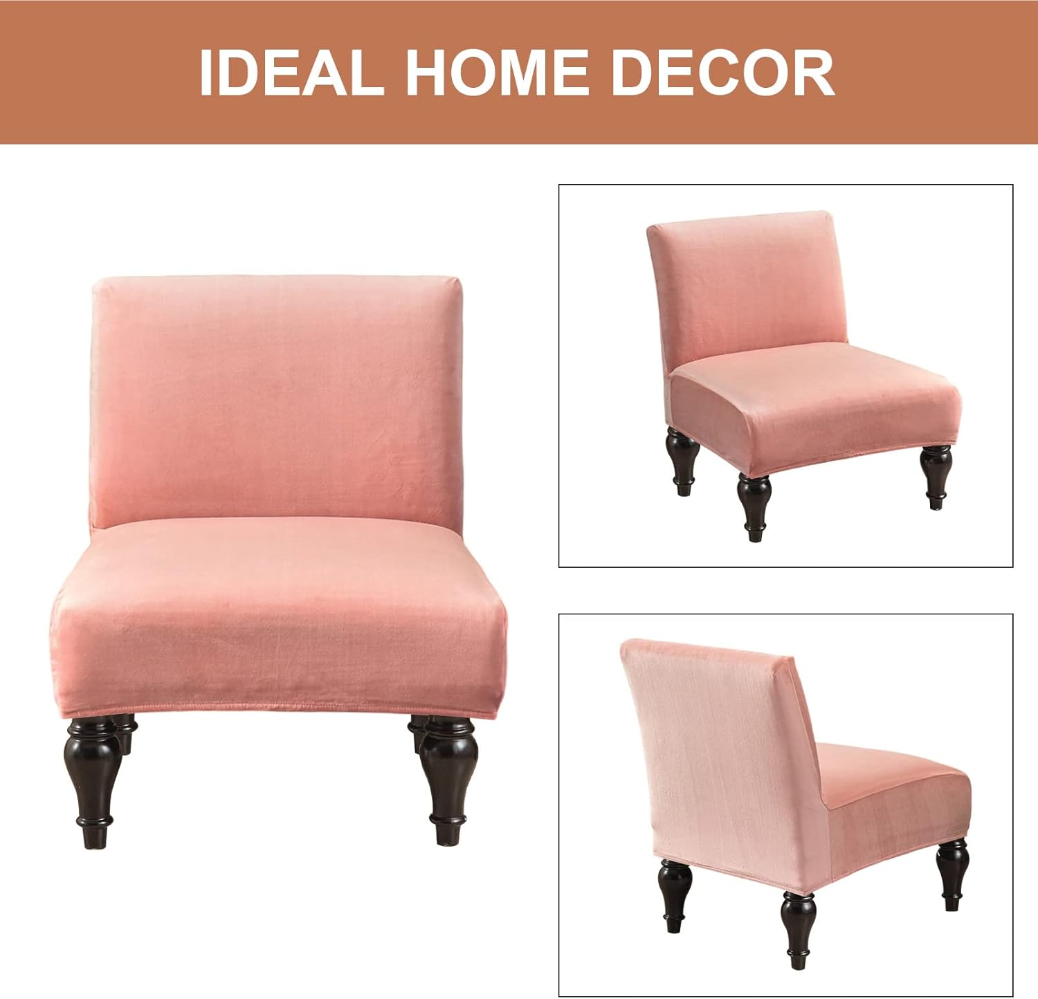 Eco-Ancheng Armless Chair Slipcover Removable Armless Accent Chairs Covers Washable Armless Slipper Chair Slipcover Printed Armless Chair Furniture Protector Covers for Living Dining Room Hotel