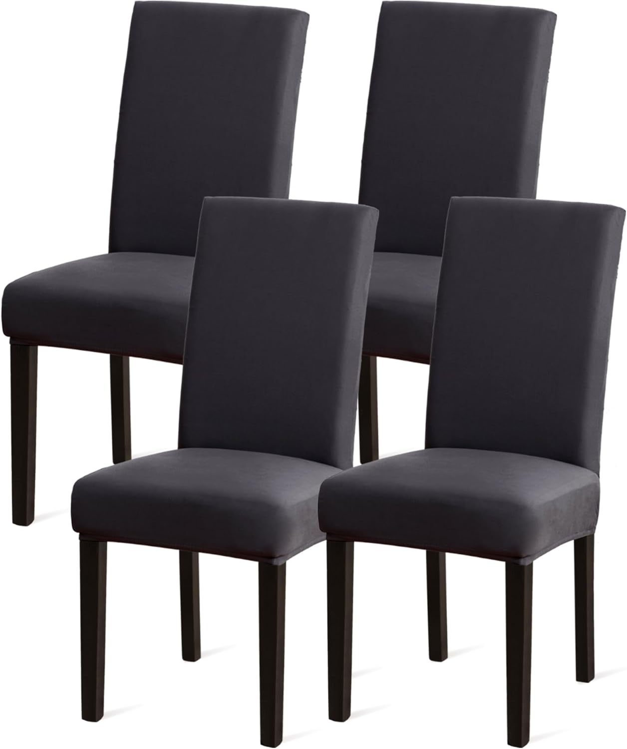 Sufdari Dining Chair Covers,Kitchen Cover,Parsons Slipcover,Spandex Protectors for Room Stretch Chairs Cover Set of 4 -Gray