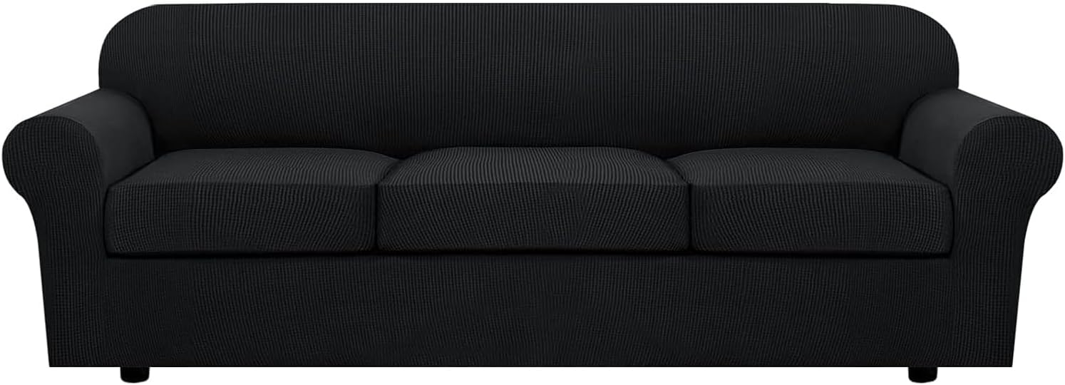 4 Piece Stretch Couch Covers for 3 Cushion Couch Sofa