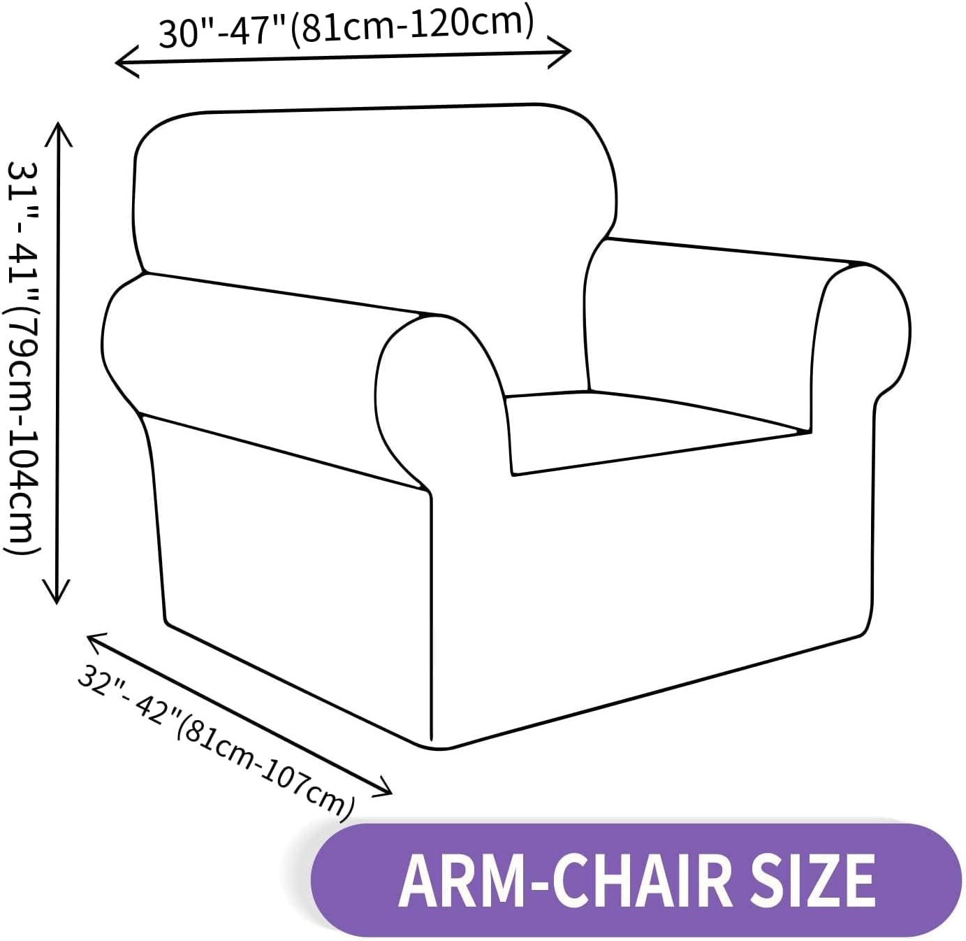 ZNSAYOTX Super Stretch Chair Slipcover Universal Sofa Chair Covers for Living Room Dogs Pet Furniture Protector Spandex Armchair Slipcovers with Anti Slip Foam Sticks (Dark Grey, Chair)