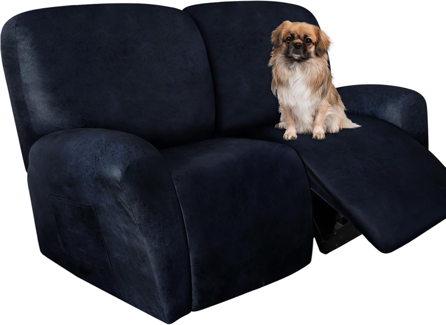 Leather Like Recliner Chair Covers Heavy Duty, 4 Pieces Lazy Boy Recliner Cover for Recliner Chair, Leather Cover for Recliner slipcovers Washable for Pets (Dark Brown)