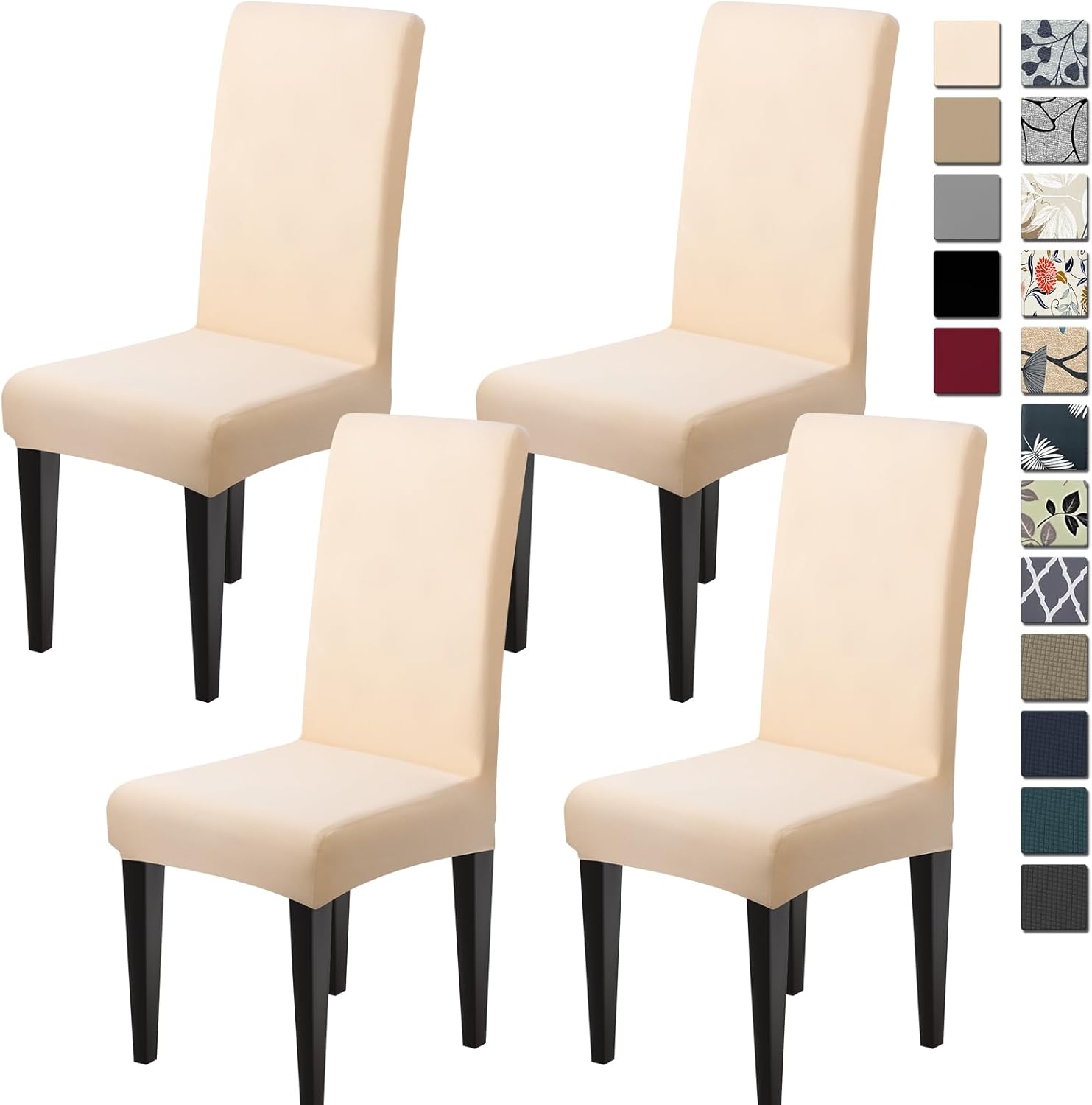 Dioxide High Stretch Chair Covers for Dining Chairs, Washable Dining Chair Covers Set of 6, Soft Kitchen Chairs Seat Covers, Parsons Chair Slipcovers Protectors for Home Hotel Restaurant Banquet