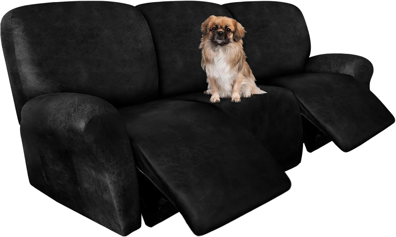 Leather Like Recliner Chair Covers Heavy Duty, 4 Pieces Lazy Boy Recliner Cover for Recliner Chair, Leather Cover for Recliner slipcovers Washable for Pets (Dark Brown)