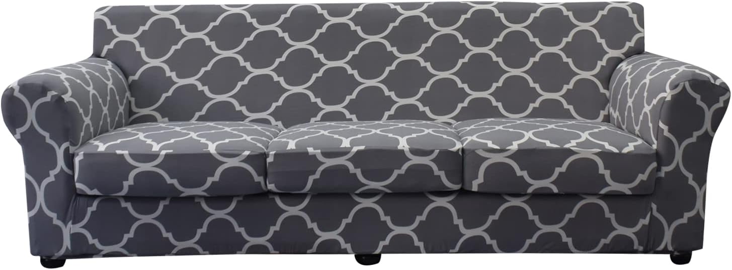 KRFOONN 2 Piece Chair Covers Printed Sofa Covers Couch Covers Washable Armchair Sofa Couch Slipcover Furniture Protector with Elastic Bottom for Living Room (Armchair, 23), Small