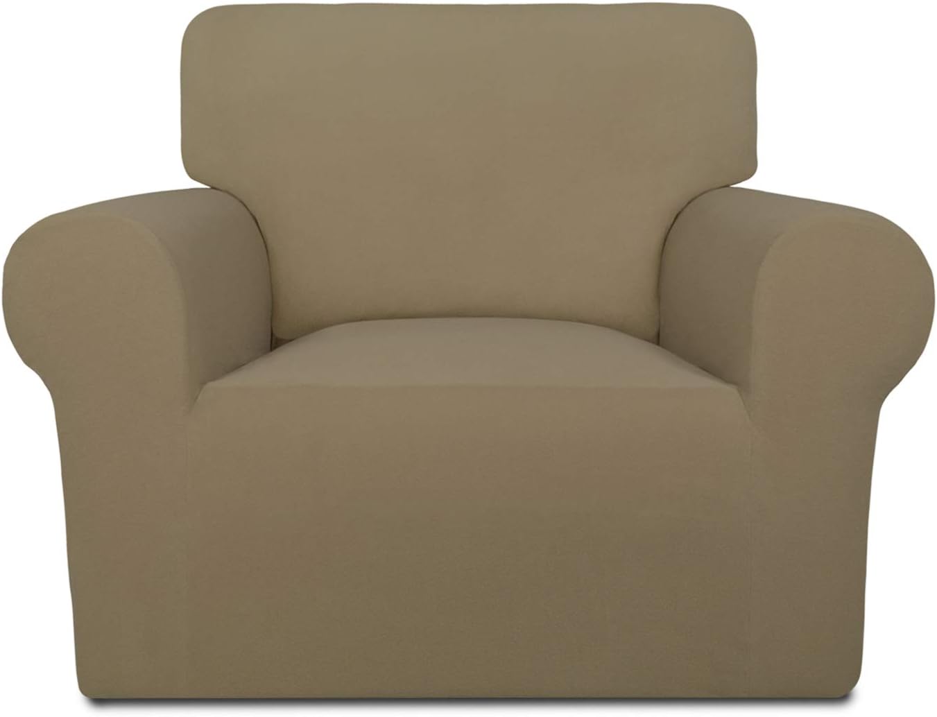 PureFit Super Stretch Chair Sofa Slipcover – Spandex Non Slip Soft Couch Sofa Cover, Washable Furniture Protector with Non Skid Foam and Elastic Bottom for Kids, Pets （Chair, Dark Gray）