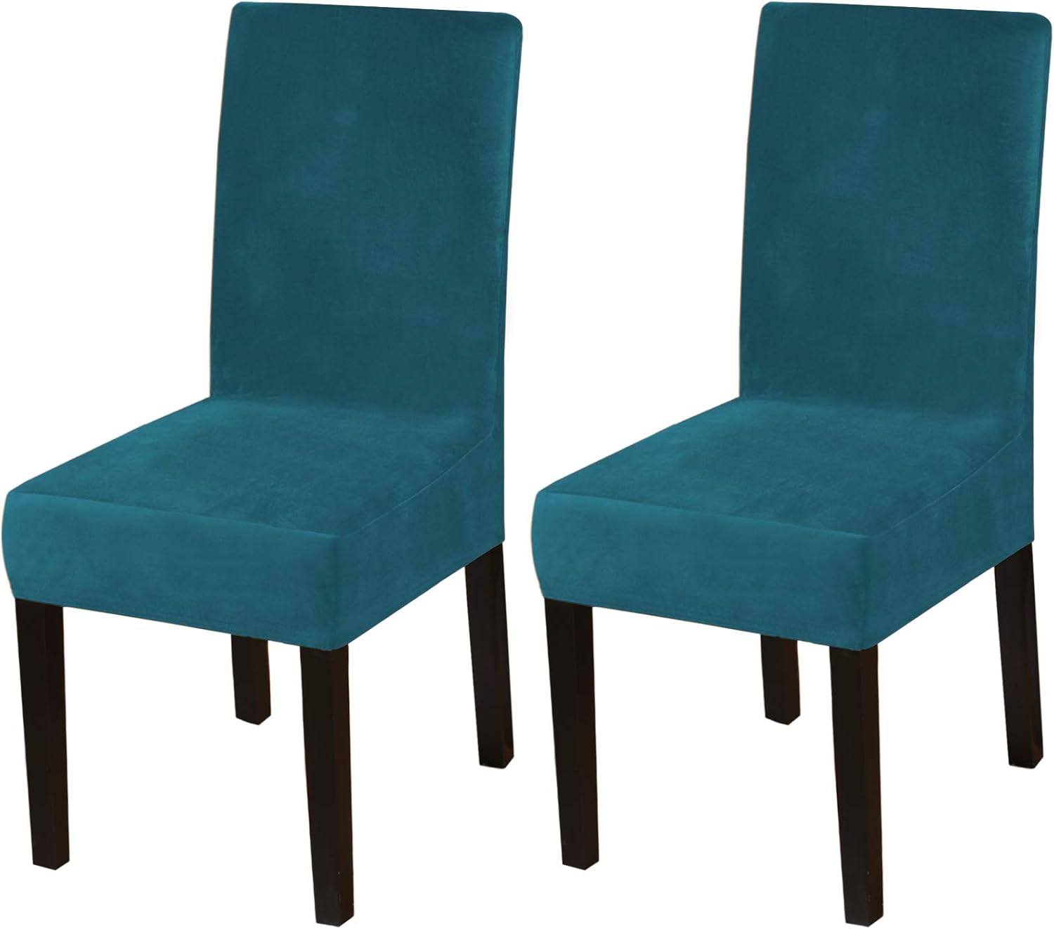 Turquoize Dining Chair Covers - Stretch, Removable, Set of 2 - Parson Dining Chair Protector Covers for Home, Hotel, Ceremony (2, Biscotti Beige)