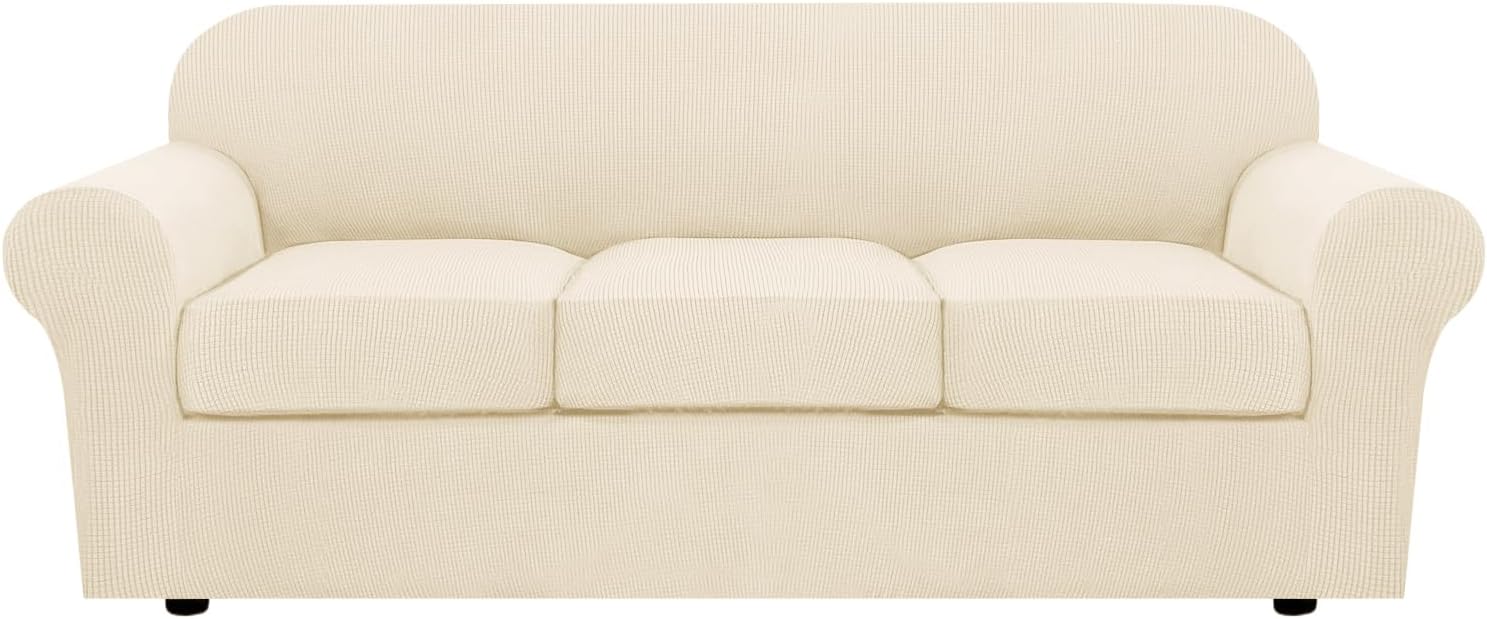 4 Piece Stretch Couch Covers for 3 Cushion Couch Sofa