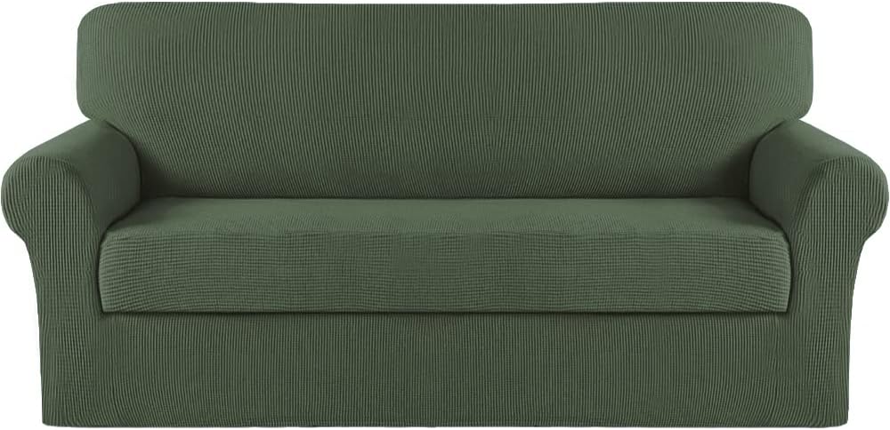 Turquoize 2 Piece Chair Covers for Living Room Armchair Cover Armchair Slipcovers with Arms Feature Thick Jacquard Fabric (Chair,Biscotti Beige)