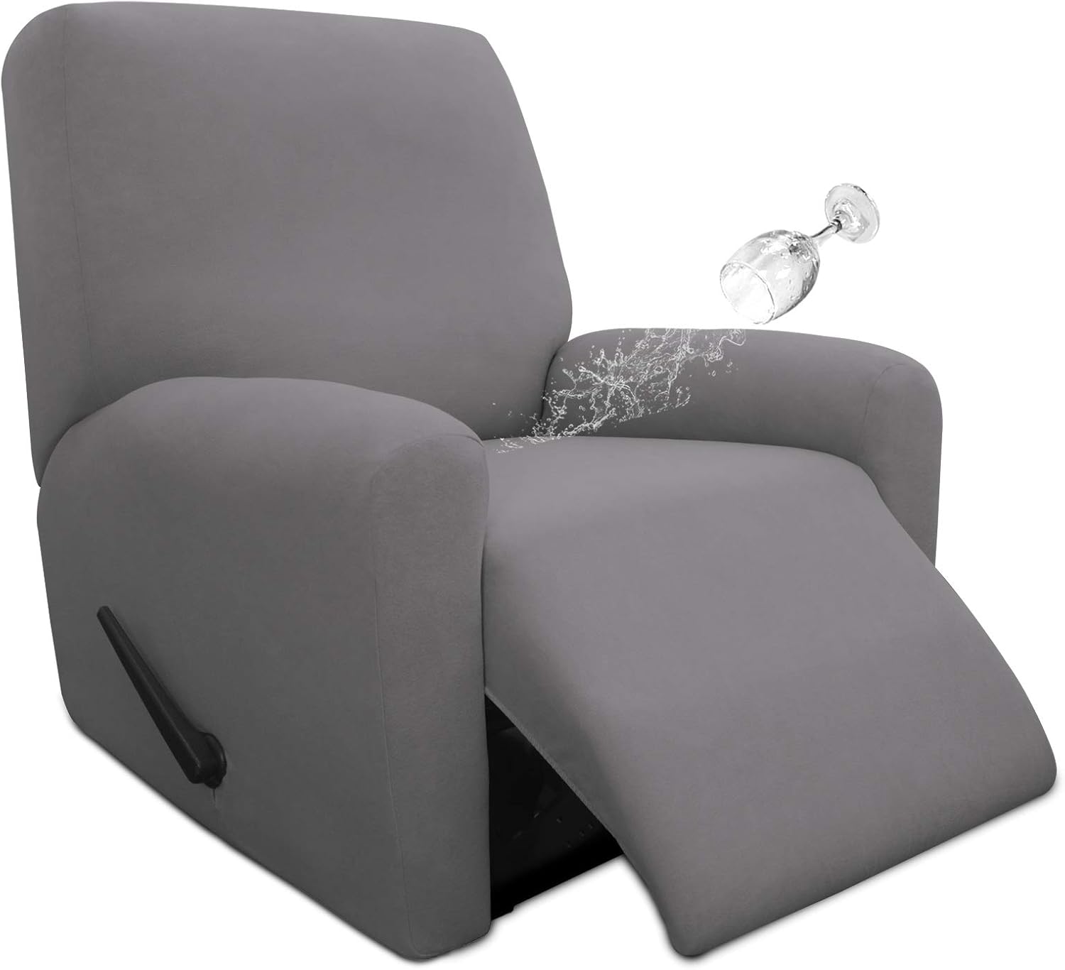 Easy-Going 100% Dual Waterproof 2 Pieces Chair Cover Stretch Soft Couch Cover for Dogs, Sofa Slipcover for 1 Separate Cushion Couch Leakproof Furniture Protector for Kids, Pets Grayish Green