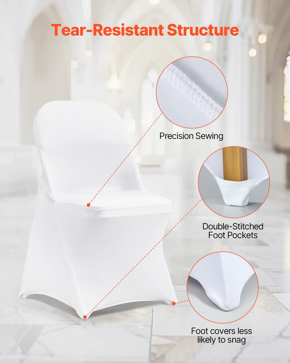 100 Pcs White Chair Covers