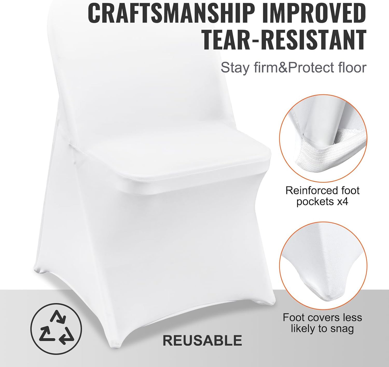 100 Pcs White Chair Covers