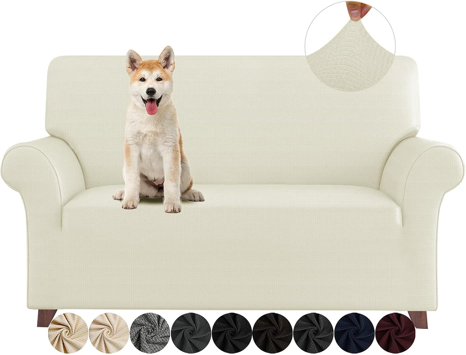 ZNSAYOTX Chair Slipcovers with Arms for Living Room High Stretchy Spandex Pet Friendly Armchair Furniture Protection Covers (Black and White, Chair)