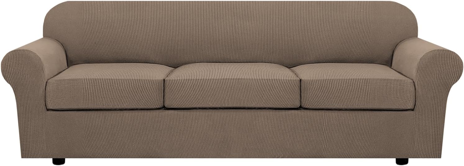 4 Piece Stretch Couch Covers for 3 Cushion Couch Sofa