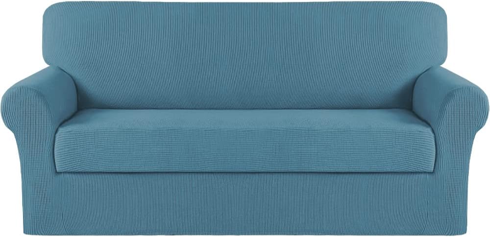 Turquoize 2 Piece Chair Covers for Living Room Armchair Cover Armchair Slipcovers with Arms Feature Thick Jacquard Fabric (Chair,Biscotti Beige)