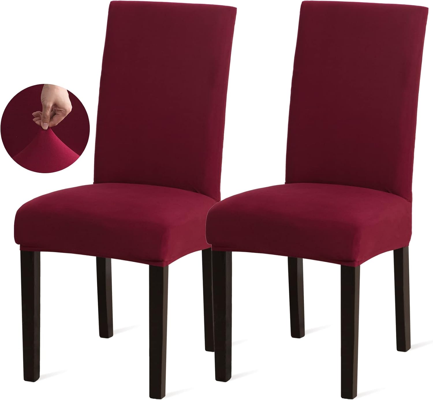 Sufdari Dining Chair Covers,Kitchen Cover,Parsons Slipcover,Spandex Protectors for Room Stretch Chairs Cover Set of 4 -Gray