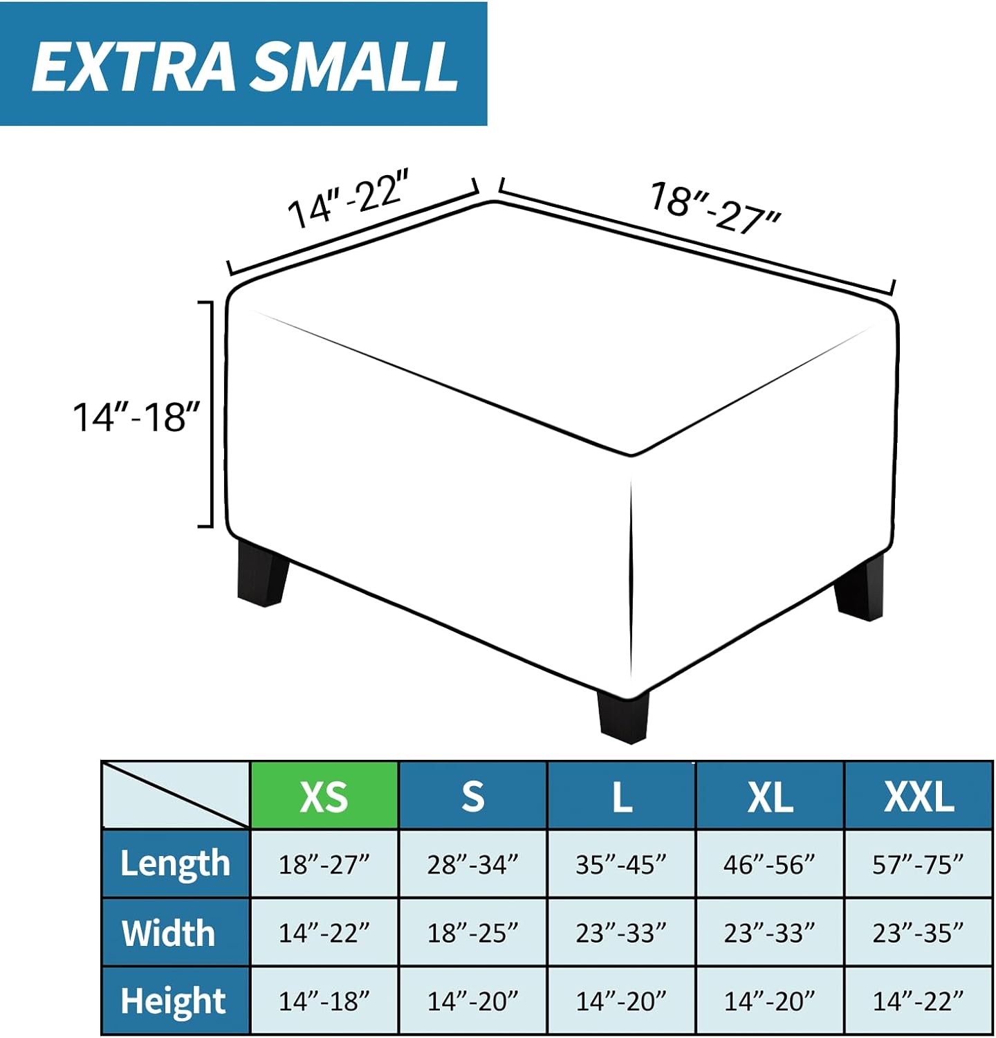Rectangle Footrest Slipcovers