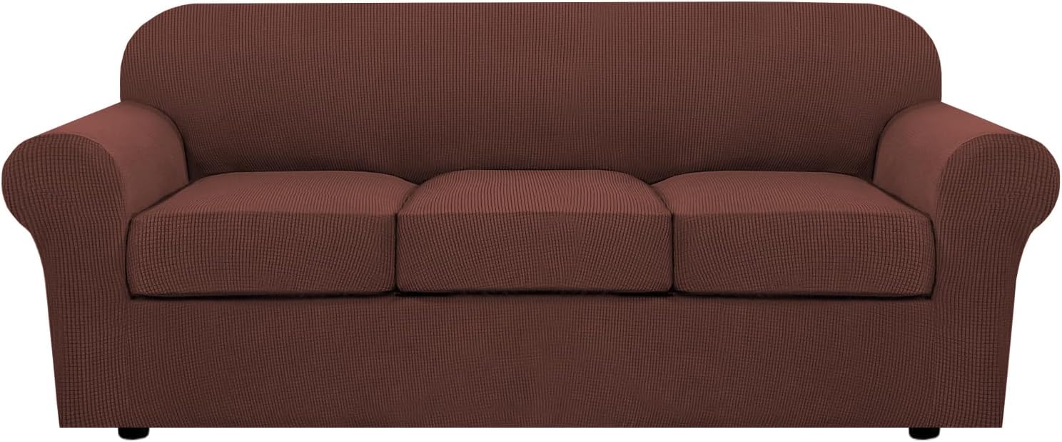 4 Piece Stretch Couch Covers for 3 Cushion Couch Sofa