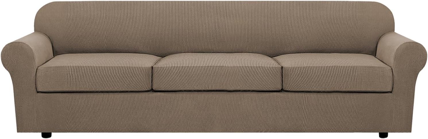 4 Piece Stretch Couch Covers for 3 Cushion Couch Sofa