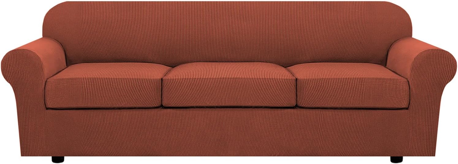 4 Piece Stretch Couch Covers for 3 Cushion Couch Sofa