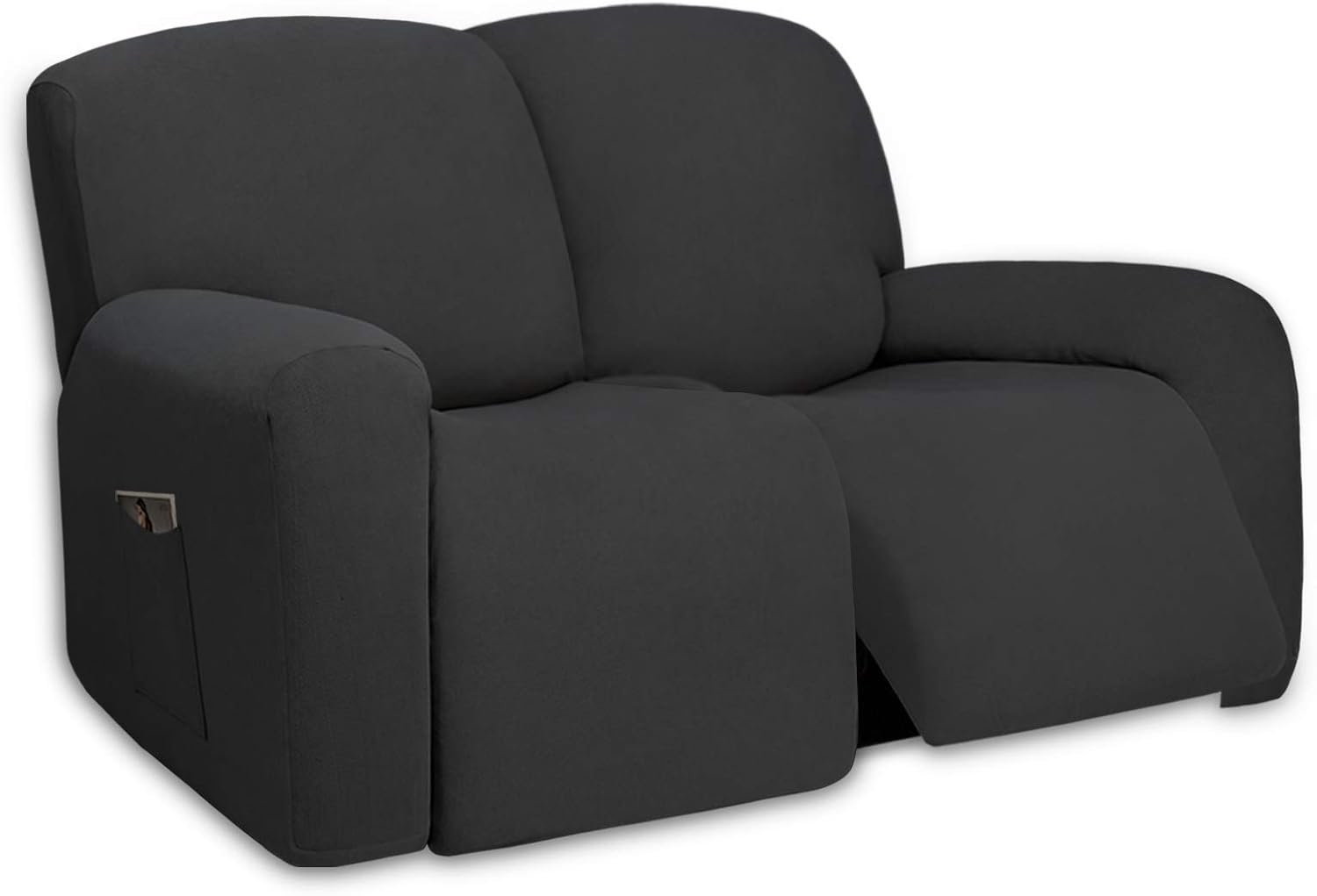 PureFit Super Stretch Chair Sofa Slipcover – Spandex Non Slip Soft Couch Sofa Cover, Washable Furniture Protector with Non Skid Foam and Elastic Bottom for Kids, Pets （Chair, Dark Gray）
