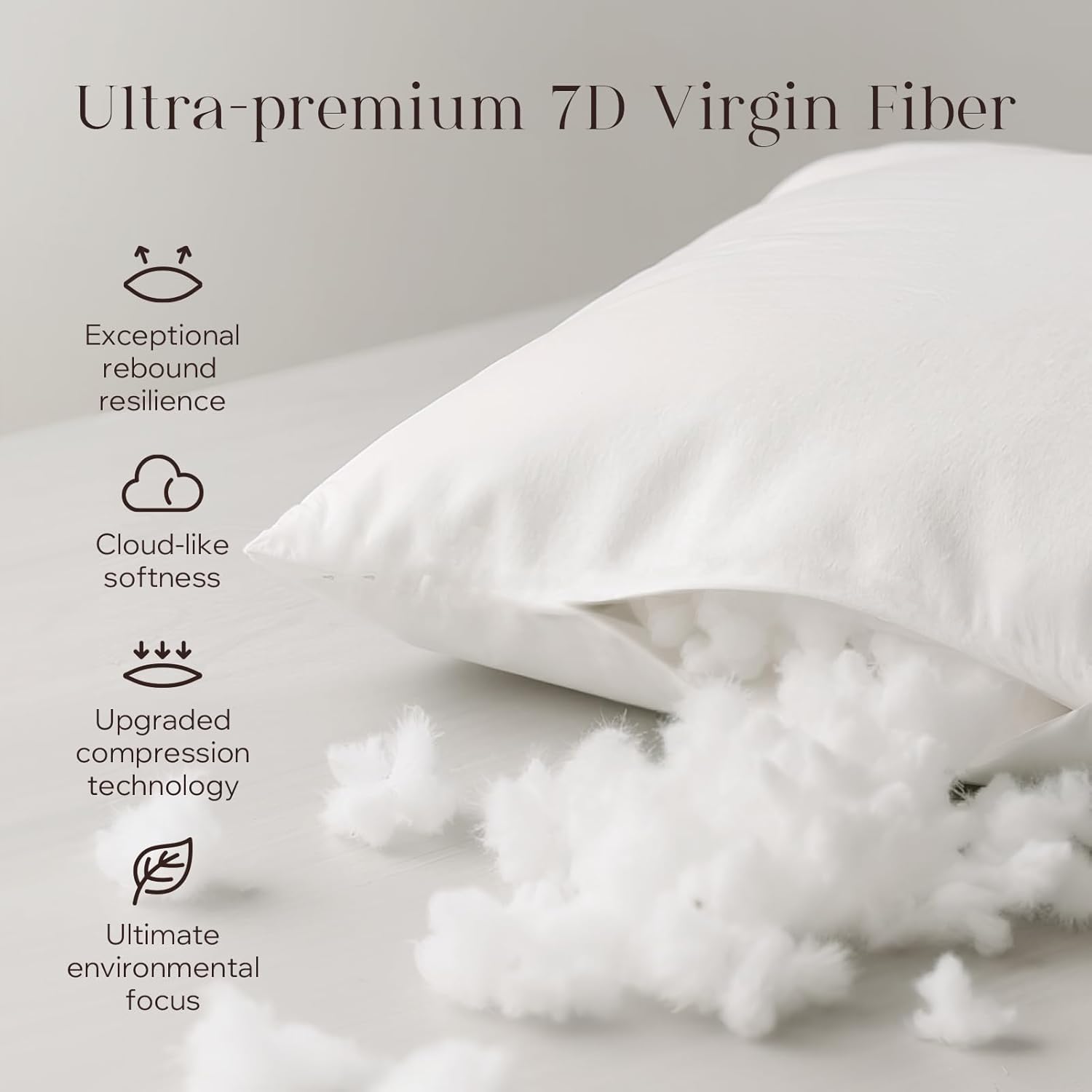 Phantoscope Pillow Inserts, Hypoallergenic 100% Virgin Fiber Square Form Microfiber Throw Pillow Inserts, Couch Bed Pillows 45x45 cm, 18x18 Inch (Pack of 4)