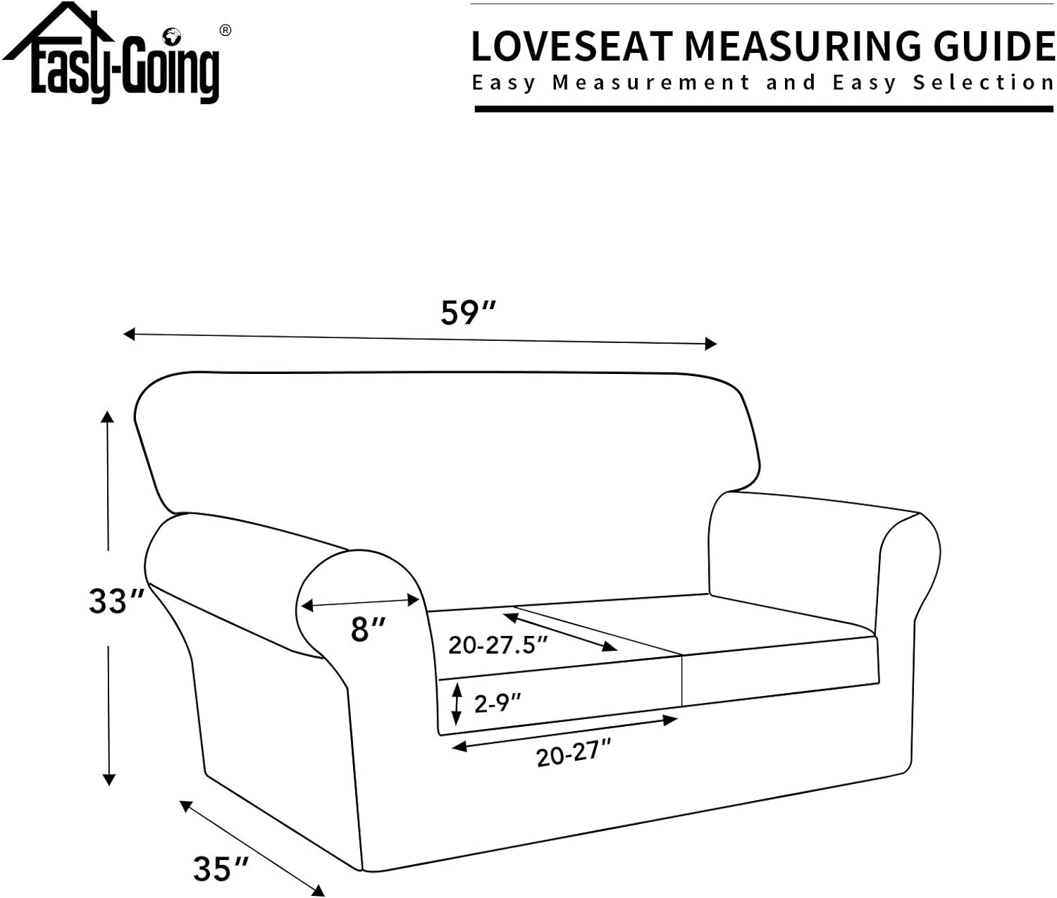 Easy-Going 100% Dual Waterproof 2 Pieces Chair Cover Stretch Soft Couch Cover for Dogs, Sofa Slipcover for 1 Separate Cushion Couch Leakproof Furniture Protector for Kids, Pets Grayish Green