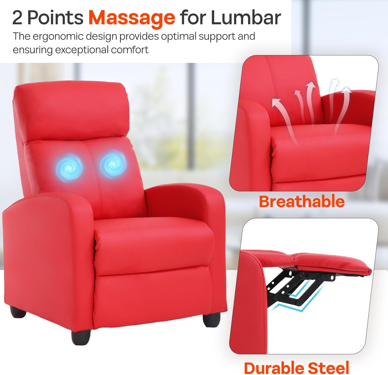 Theater Seating Single Reclining Sofa Lounge