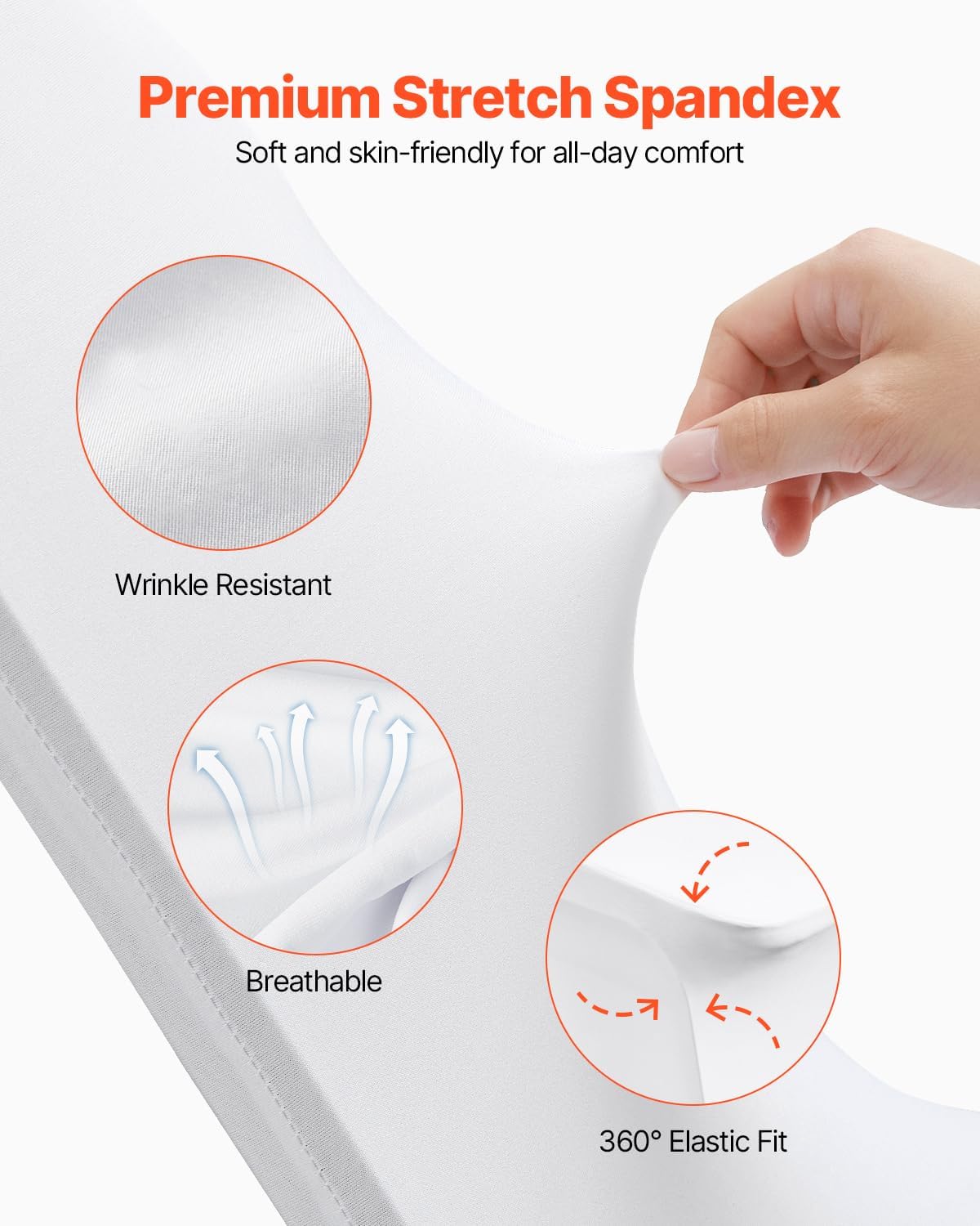 30 PCS White Folding Chair Covers