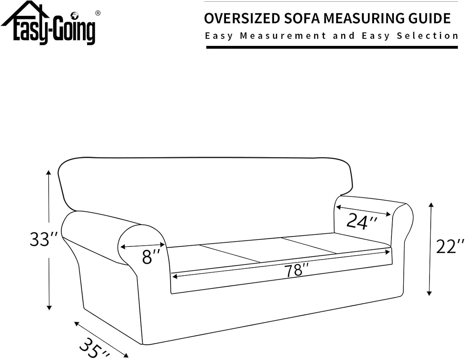 Easy-Going 100% Dual Waterproof 2 Pieces Chair Cover Stretch Soft Couch Cover for Dogs, Sofa Slipcover for 1 Separate Cushion Couch Leakproof Furniture Protector for Kids, Pets Grayish Green