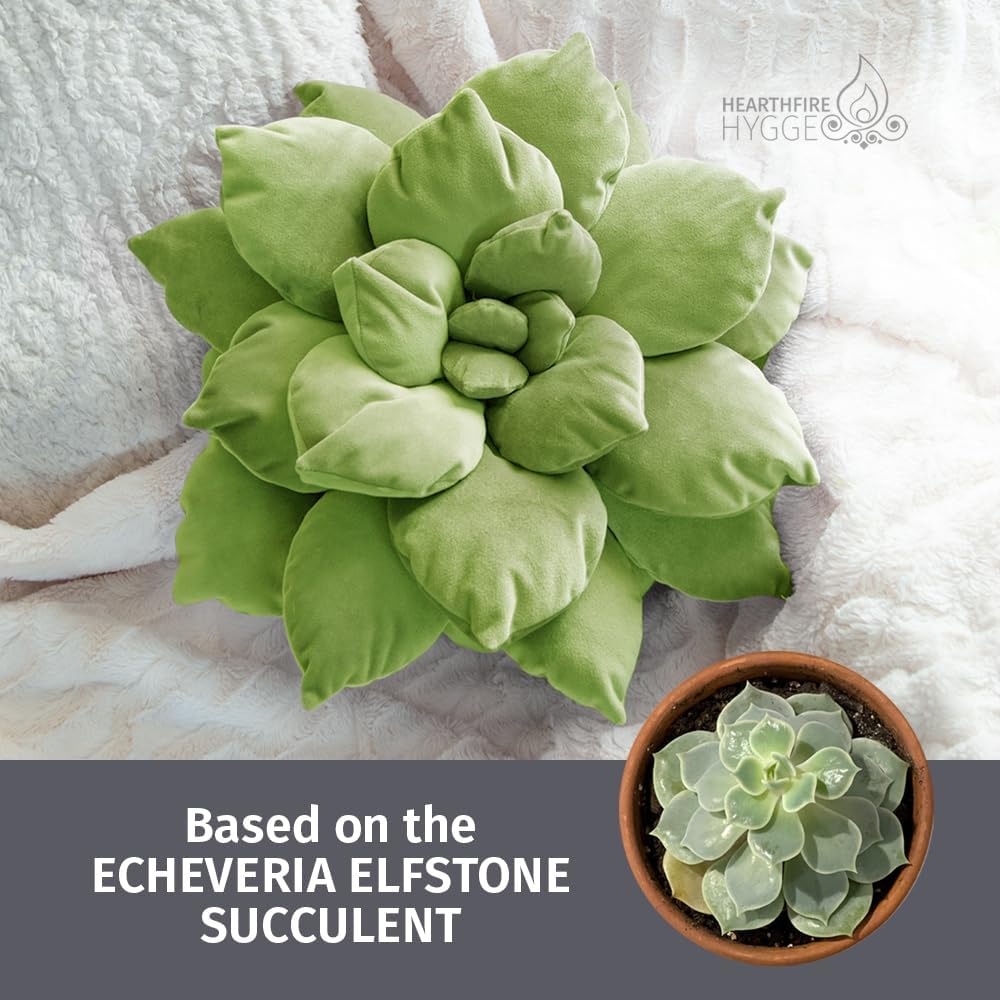 3D 17" Purple Succulent Pillow