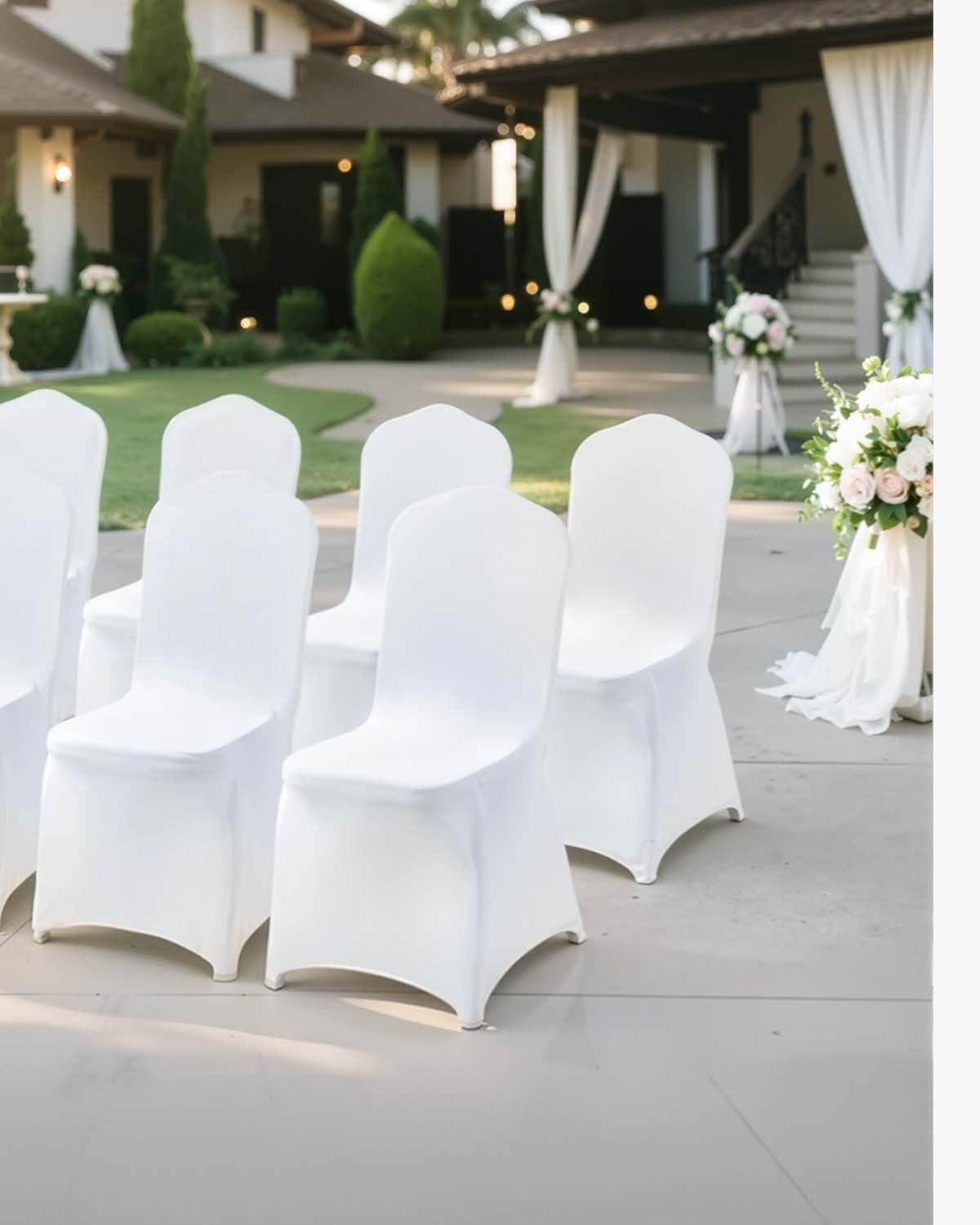 100 Pcs White Chair Covers