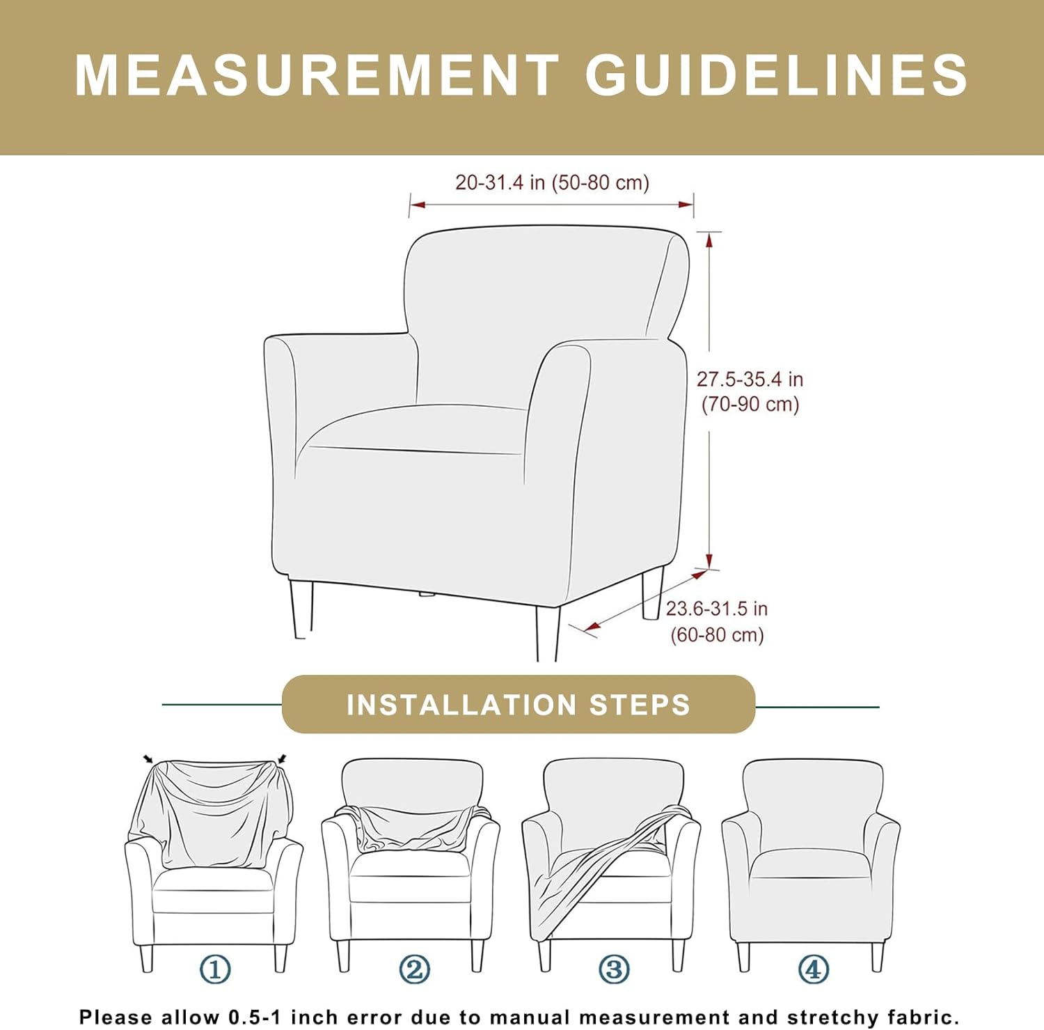 Printed Banquet Armchair Slipcovers Soft Chair Covers Armchair 1-Piece Stretch Chair Covers for Living Room Nonslip Outdoor Armchair Slipcover Kids Pets Friendly Furniture Protector,01