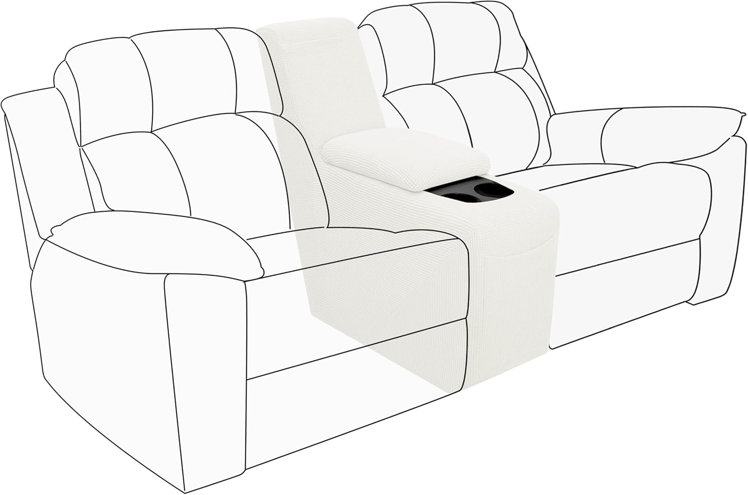 Easy-Going Recliner Stretch Sofa Slipcover Sofa Cover 4-Pieces Furniture Protector Couch Soft with Elastic Bottom, Spandex Jacquard Fabric Small Checks(Recliner,Dark Gray)