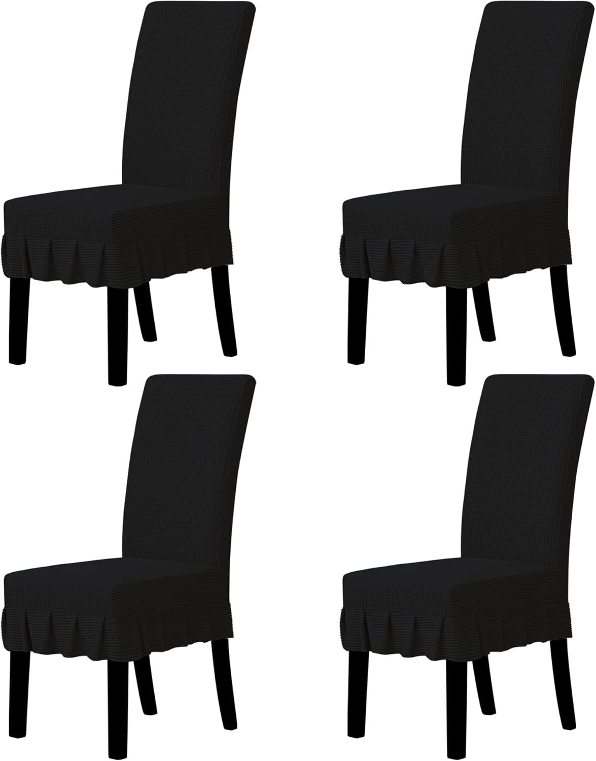 Easy-Going Dining Chair Covers Stretch Parsons Chair Slipcover with Skirt Chair Covers for Dining Room Restaurant Banquet (2 PCS, Light Gray)