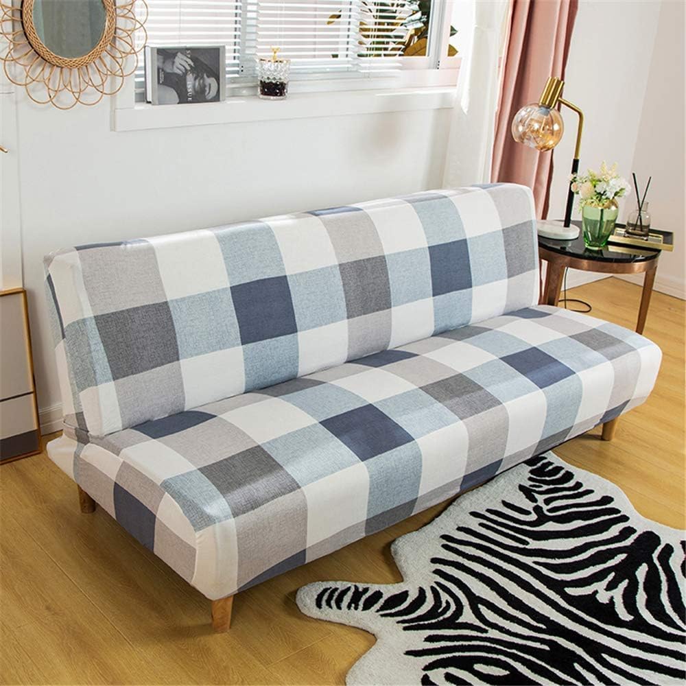 Linen Blue Armless Sofa Bed Cover