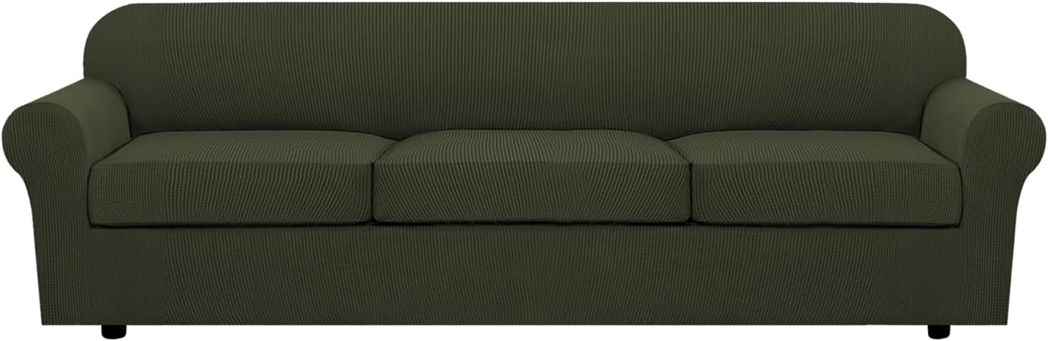 4 Piece Stretch Couch Covers for 3 Cushion Couch Sofa