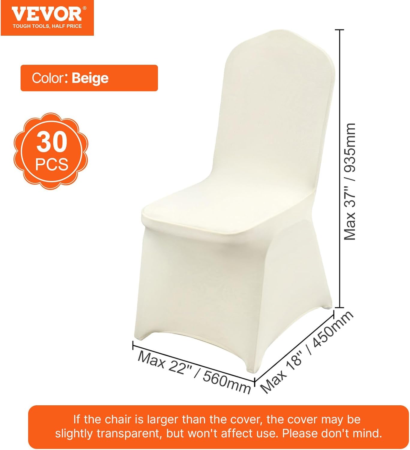 100 Pcs White Chair Covers