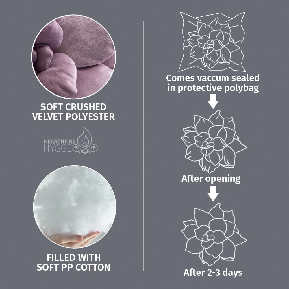 3D 17" Purple Succulent Pillow