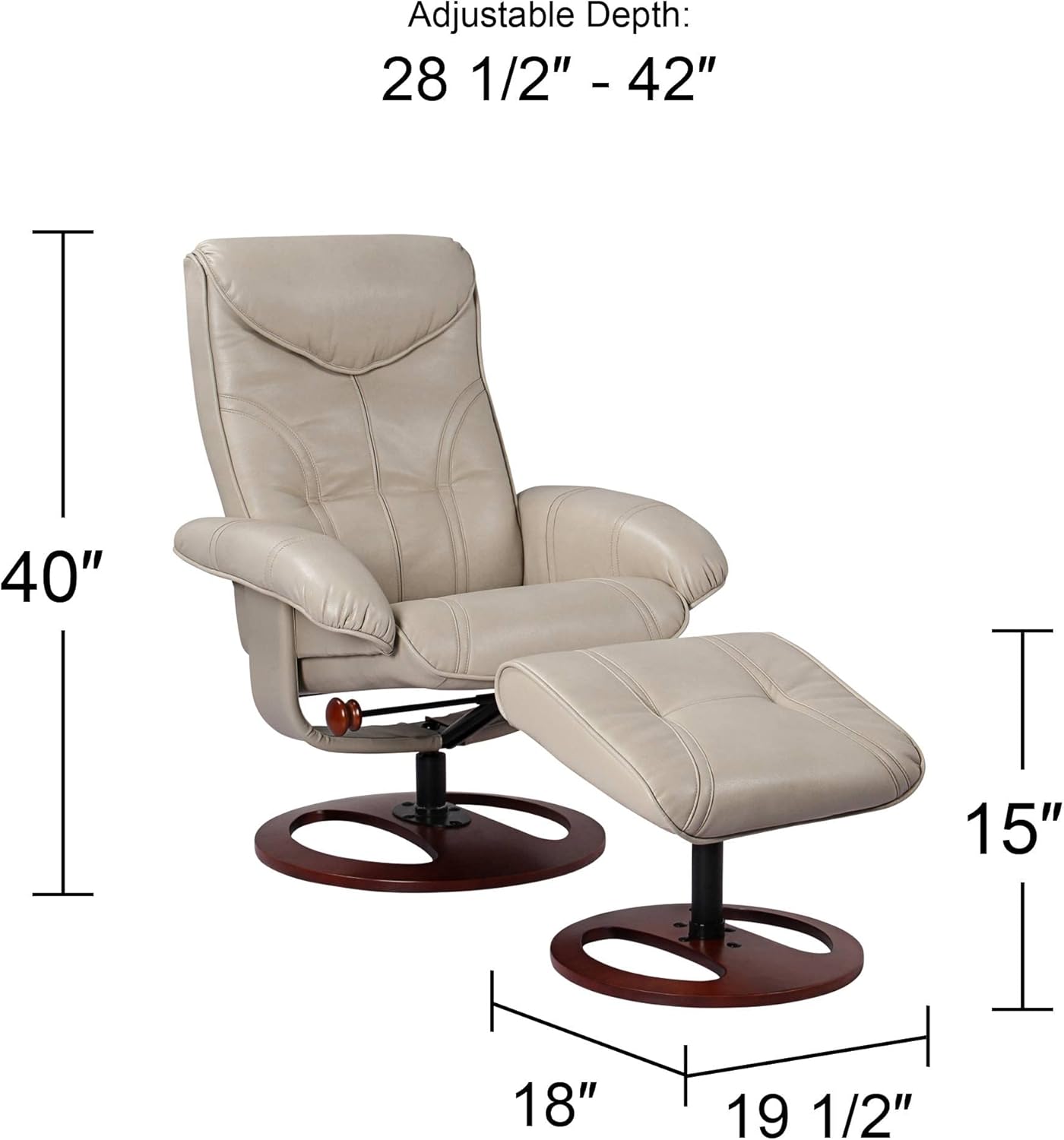 Leather Recliner with Ottoman Chair