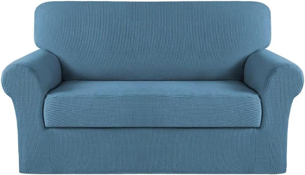 Turquoize 2 Piece Chair Covers for Living Room Armchair Cover Armchair Slipcovers with Arms Feature Thick Jacquard Fabric (Chair,Biscotti Beige)