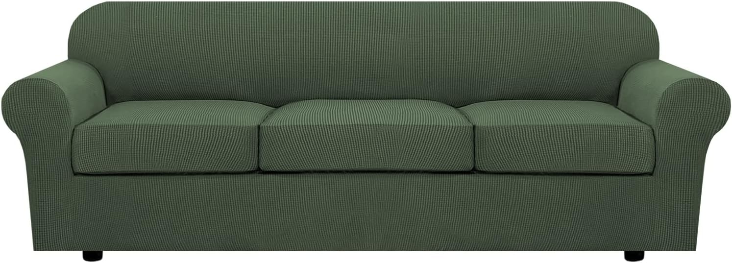 4 Piece Stretch Couch Covers for 3 Cushion Couch Sofa