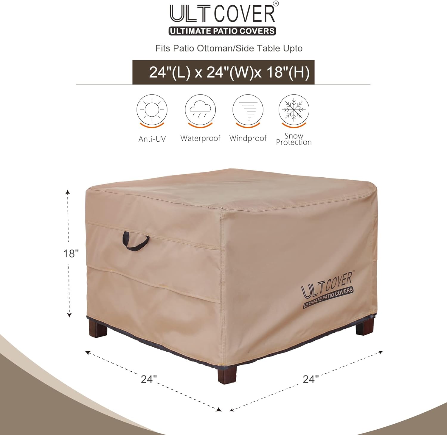 Waterproof Patio Ottoman Cover Rectangular