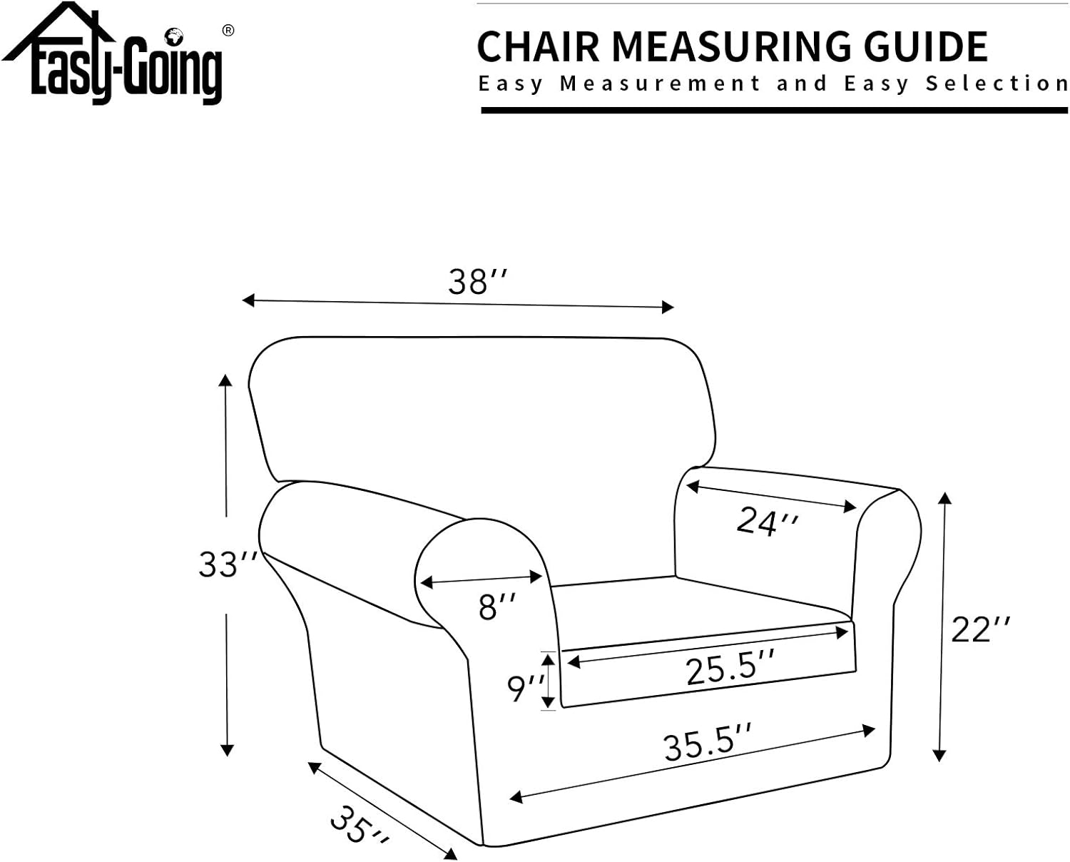 Easy-Going 100% Dual Waterproof 2 Pieces Chair Cover Stretch Soft Couch Cover for Dogs, Sofa Slipcover for 1 Separate Cushion Couch Leakproof Furniture Protector for Kids, Pets Grayish Green