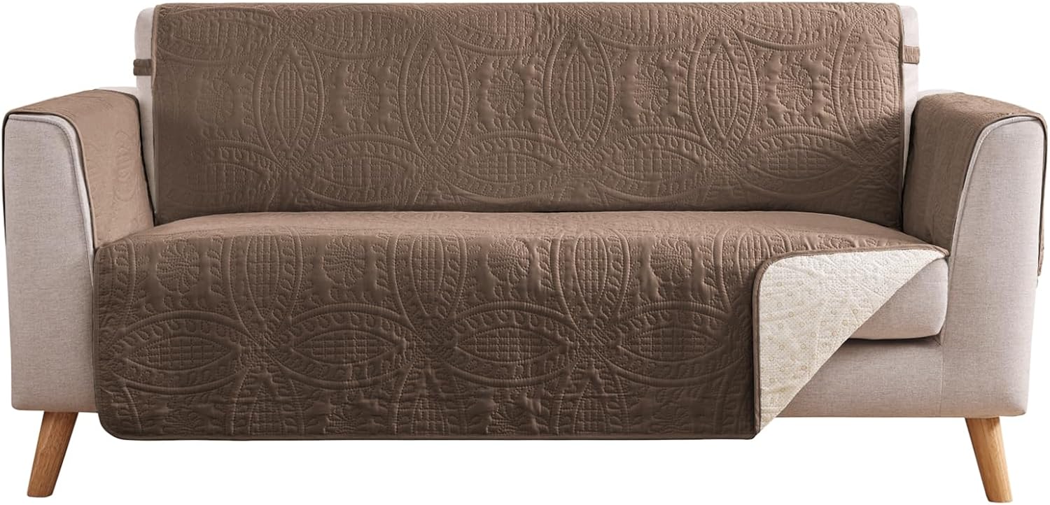 Beige Quilted Recliner Covers, Water-Repellent Recliner Slipcovers, Lazy Boy Chair Covers, Pet Friendly Recliner Cover for Dogs Cats, Washable Furniture Protector (Recliner 22", Beige Cream)