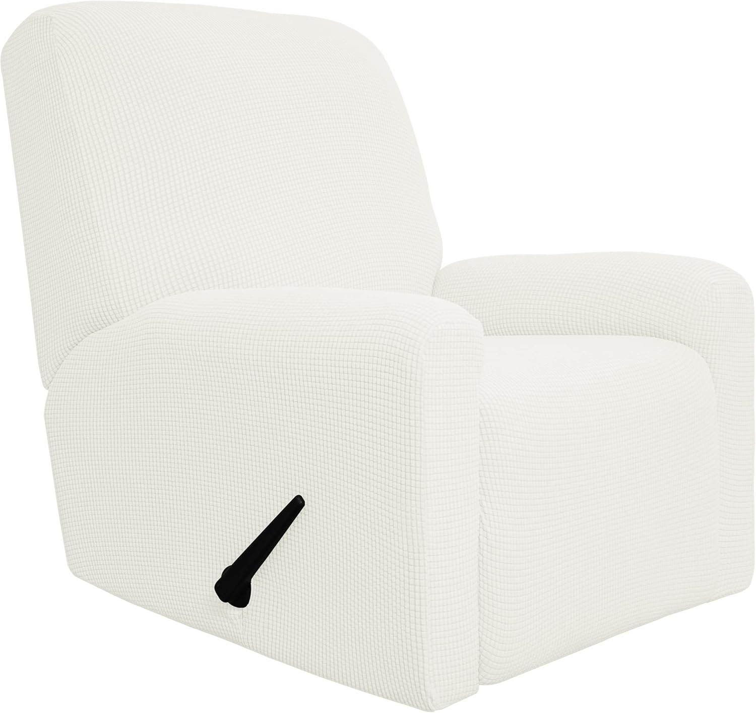 Easy-Going Recliner Stretch Sofa Slipcover Sofa Cover 4-Pieces Furniture Protector Couch Soft with Elastic Bottom, Spandex Jacquard Fabric Small Checks(Recliner,Dark Gray)