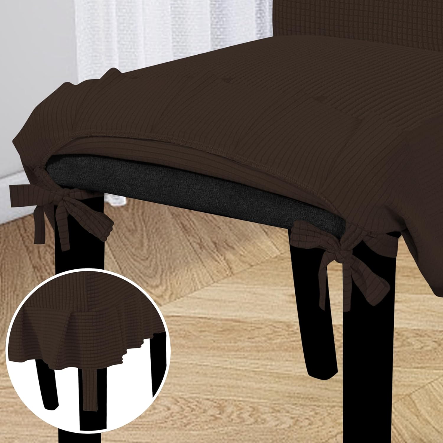 Easy-Going Dining Chair Covers Stretch Parsons Chair Slipcover with Skirt Chair Covers for Dining Room Restaurant Banquet (2 PCS, Light Gray)